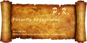 Péterfy Krisztofer névjegykártya