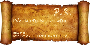Péterfy Krisztofer névjegykártya